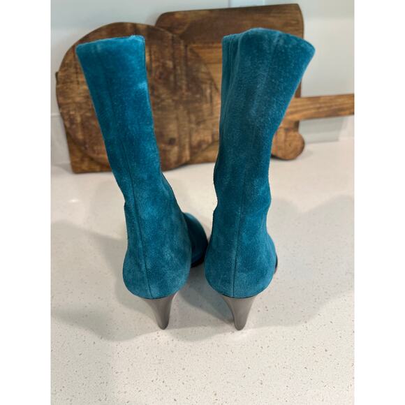 Never Worn Isabel Marant size 36 teal suede boots booties - Picture 3 of 7
